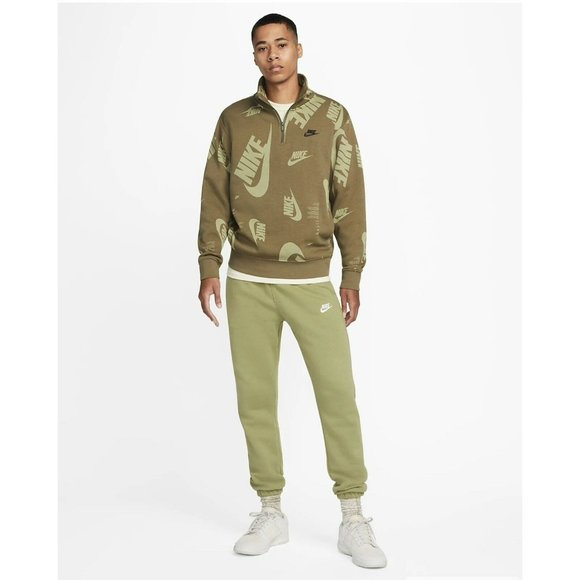 Nike Club Fleece Men's 1/4-Zip Top Medium Olive Green Size XLarge DQ5155 - Picture 3 of 4